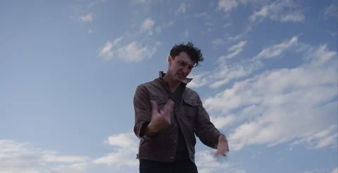 Man Shaking Himself Stock Footage 85488879