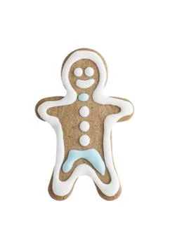 Man shaped gingerbread cookie. Stock Photos