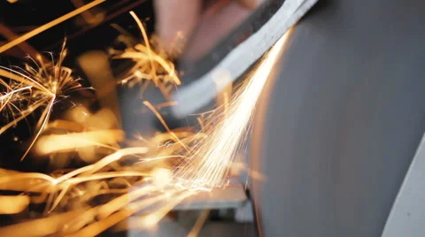 Man sharpens the ax at home. Stock Footage 67578139