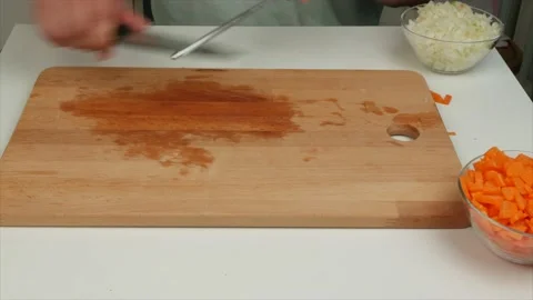 A man sharpens a kitchen knife on honing steel,close-up 動画素材 133715079