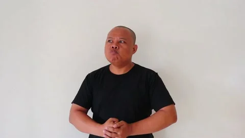 Man with a shaved head, angry Stock Footage 140232672