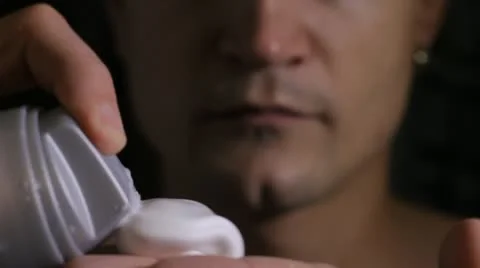 Man shaves close up Stock Footage 11890692