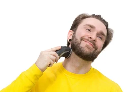 Man shaving beard Stock Photos