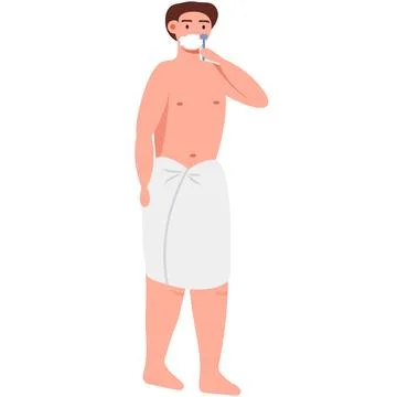 Man shaving face vector icon isolated on white Stockillustratie