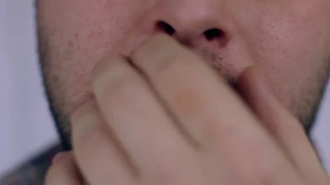 Man shaving his beard, electric shaver Stock Footage 72248331