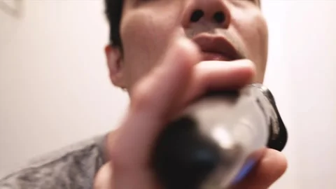 The man shaving his face. Stock Footage 287279672