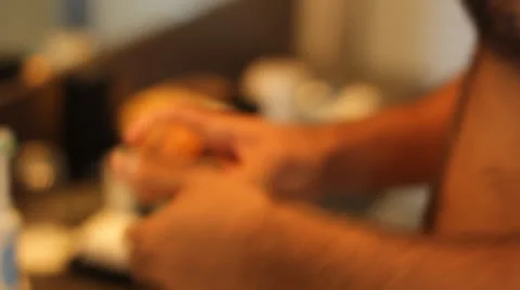 Man shaving young blade beards bear face look handsome body care shaver shave Stock Footage 25595665