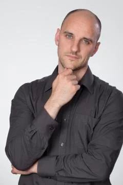 Man in shirt looking at camera Stock Photos