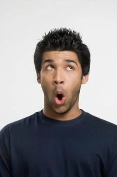 Man with shocked expression Fotos Stock