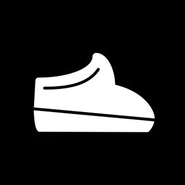 Man shoe vector icon. Black and white footwear illustration. Solid linear Stock Illustration