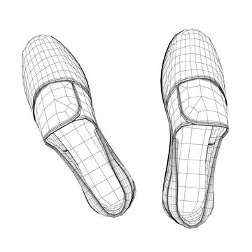 Man shoe wireframe icon. A pair of male shoes element, Man's formal foot wear Stock Illustration