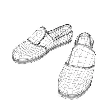 Man shoe wireframe icon. A pair of male shoes element, Man's formal foot wear Stock Illustration