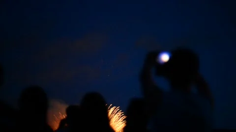 A Man Shooting Fireworks Stock Footage 51450819