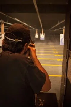 Man at the Shooting Range Stock Photos