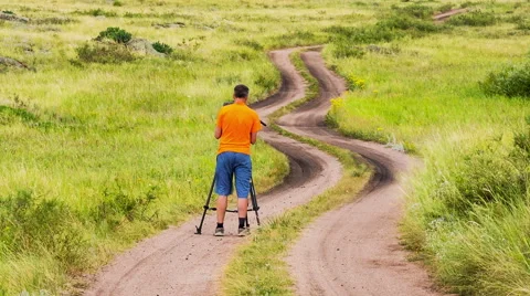 Man Shoots Landscapes  Stock Footage 44040293