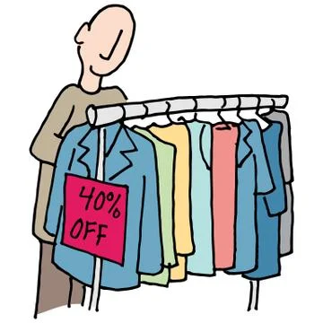 Man shopping for clothes Stock Illustration