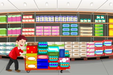 Man shopping Illustrazione stock