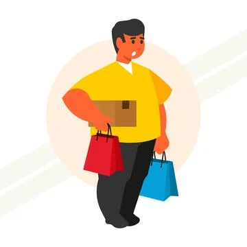 Man-shopping Illustrazione stock