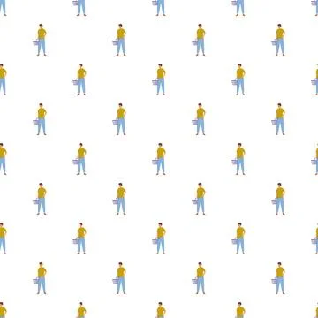 Man shopping pattern repeat for retail promotion Stock Illustration