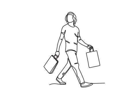 A man shops a lot Stock Illustration