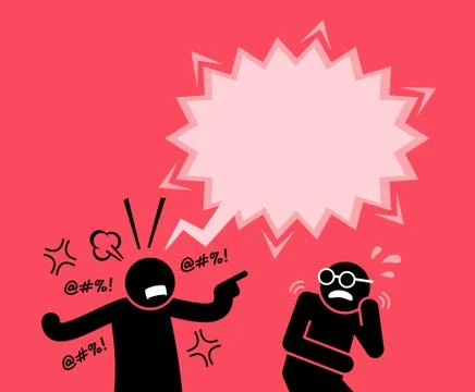 A man shouting and screaming at his friend. Stock-Illustration