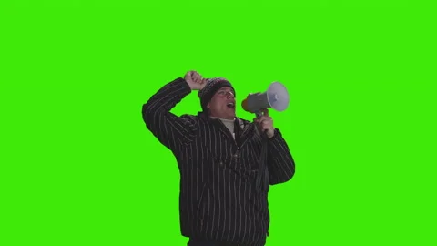 Man shouting on megaphone Vídeos de archivo 172982200