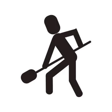 Man shovel digging work construction Stock Illustration
