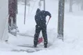 Man Shoveling Snow 03 Footage