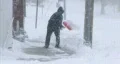 Man Shoveling Snow HD Footage