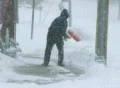 Man Shoveling Snow SD Footage