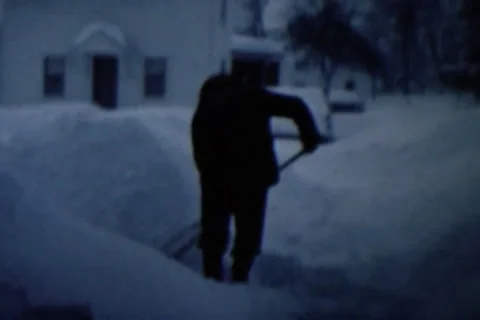Man Shoveling Snow Stock Footage 24671815