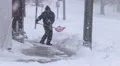 Man Shoveling Snow HD Footage
