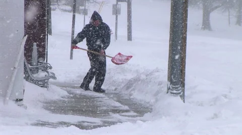 Man Shoveling Snow  Video stock 68361005