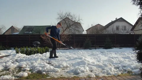 Man Shoveling Snow Stock Footage 149753896