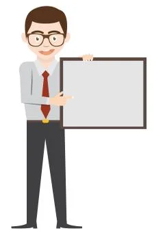 Man show blank board vector design Stock Illustration