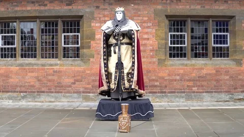 Man show king arthur  with sword Stock Footage 82842772
