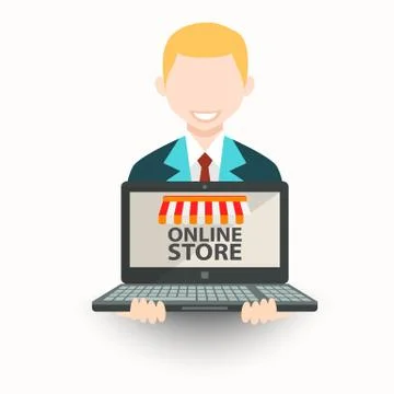 The man show online store Stock-Illustration