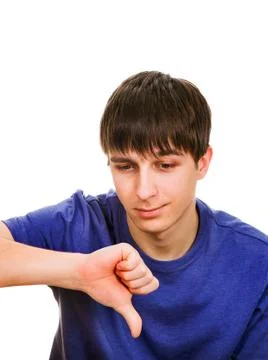 Man show a Thumb Down Stock Photos