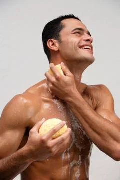 Man in the shower Stock Photos
