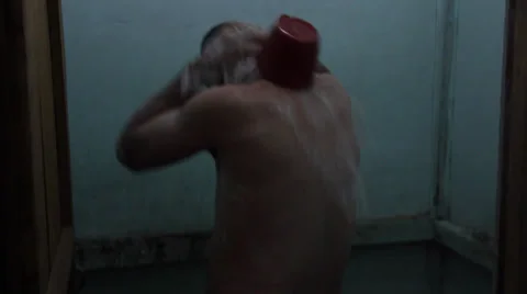 Man Showering, Indonesia Stock Footage 32284031