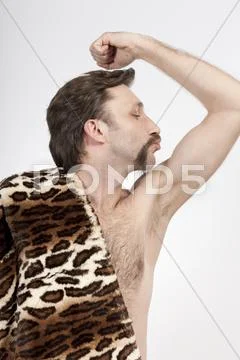 Man showing biceps, close up Stock Photos