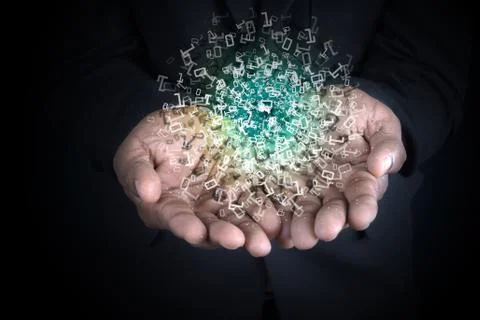 Man showing the binary digits イラスト素材