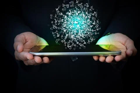 Man showing the binary digits イラスト素材