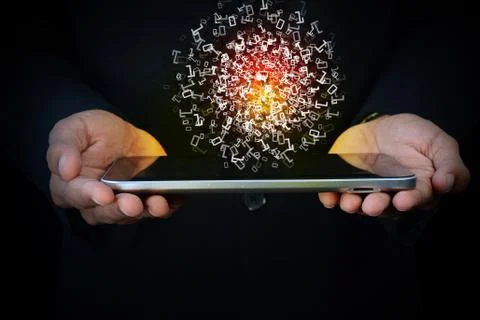 Man showing the binary digits イラスト素材