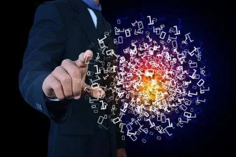 Man showing the binary digits イラスト素材