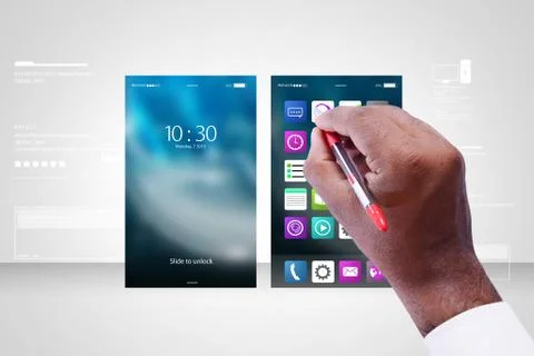 Man showing Chat bubble Stock Illustration