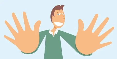 Man showing clean hands Stock Illustration