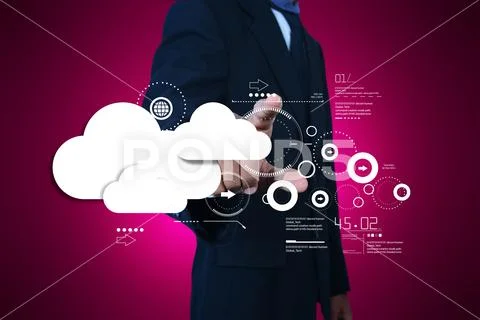 Man showing cloud technology Stock-Illustration