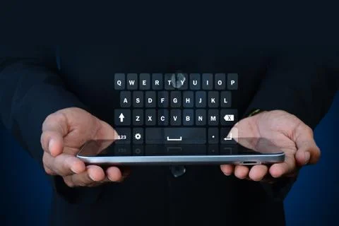 Man showing computer keys Stockillustratie