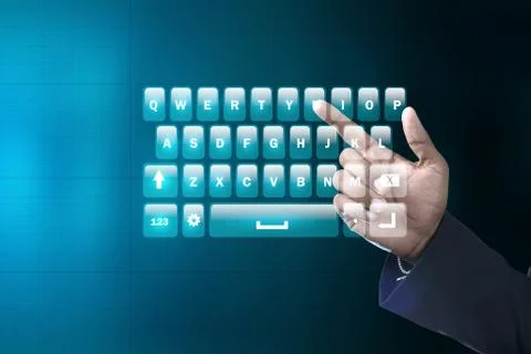 Man showing computer keys Stockillustratie
